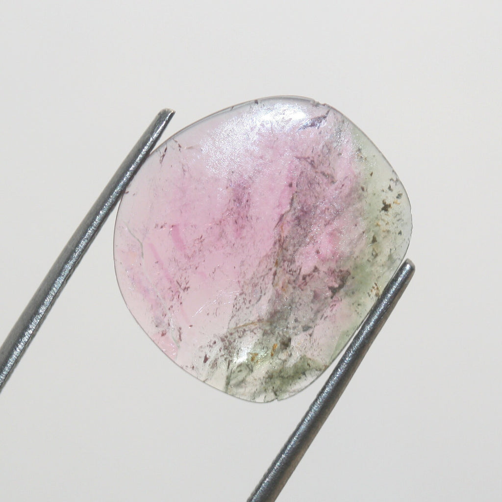 Watermelon Tourmaline Oval Flat Cabochon 16x14.5mm.(2.9ct.)
