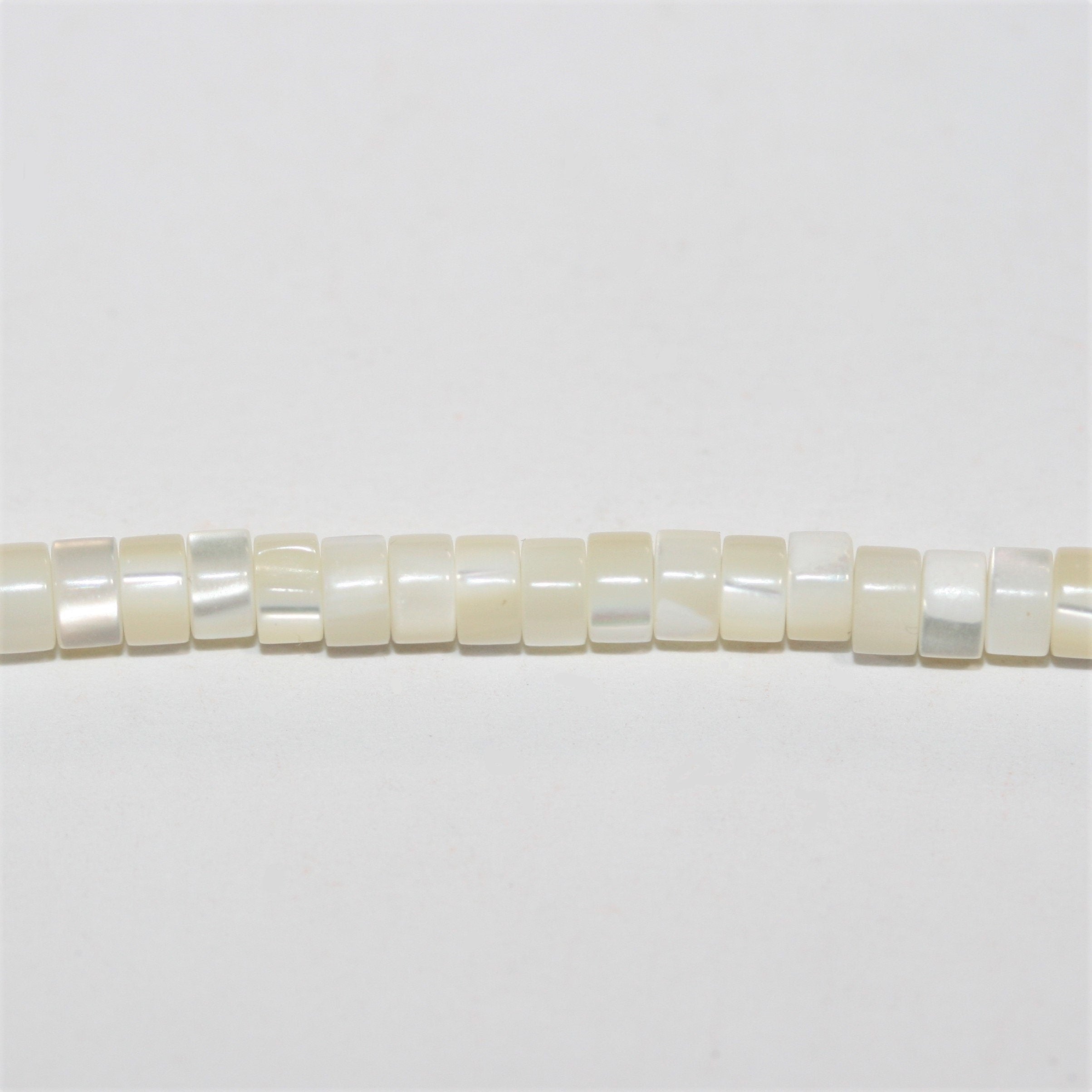 Cuentas de disco lisas St MOP de 16" de 4 x 2 mm - Hilo de 40 cm.