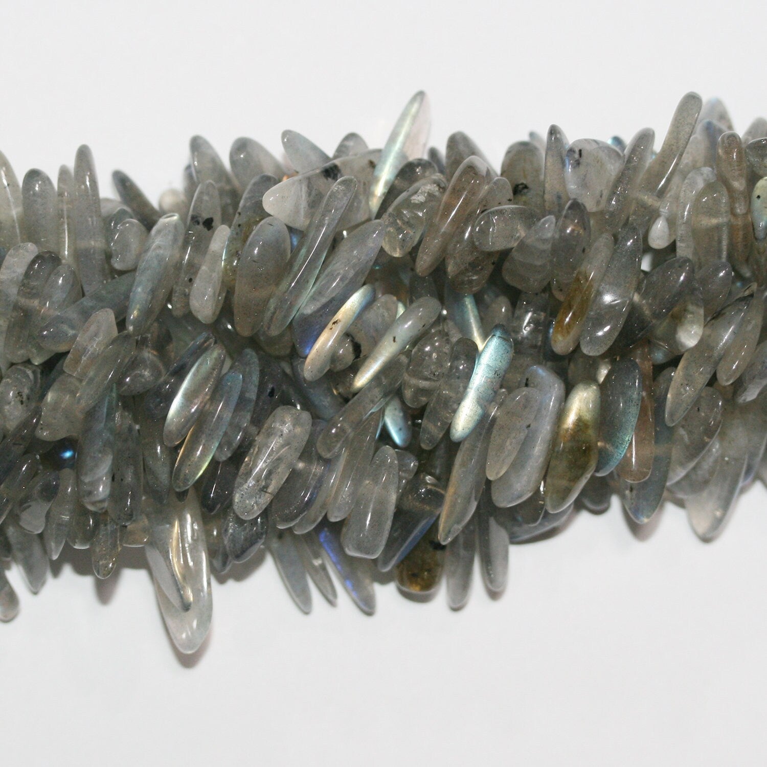 15" St Labradorite Éclats Lisse Perles Irrégulières 17x6mm.-Environ-Bandeau 39cm.