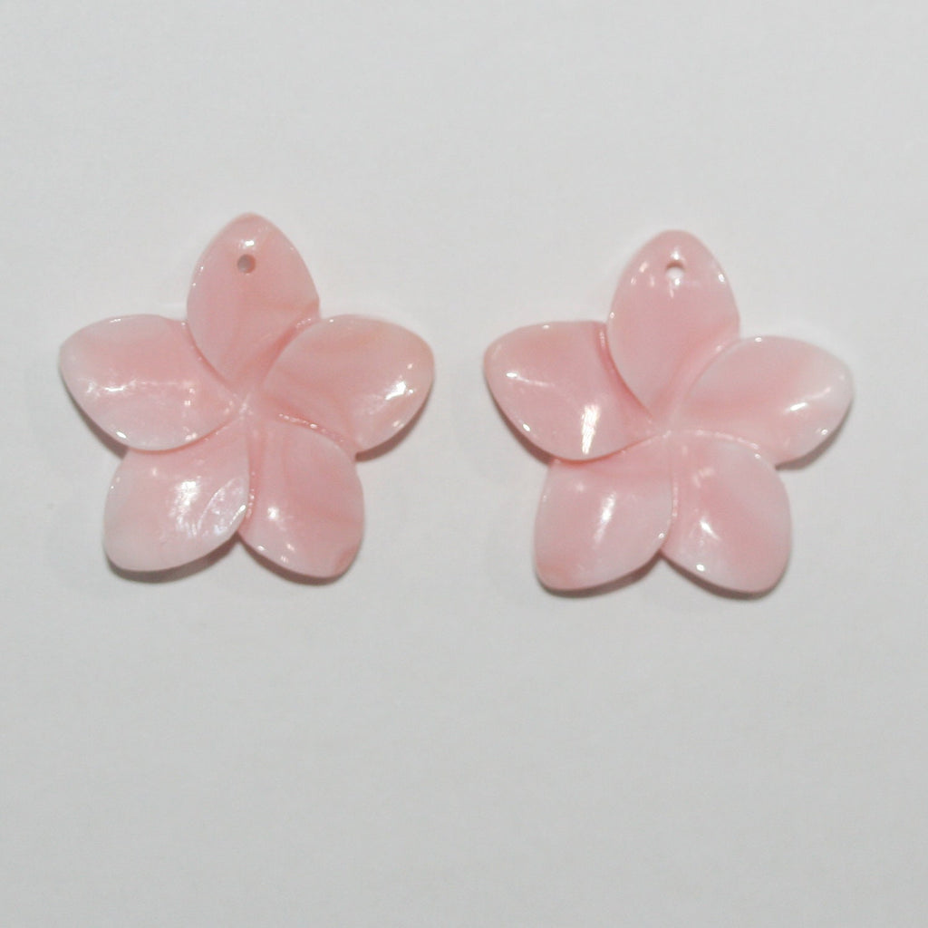 Colgante de hoja de concha rosa natural (1 par) 20 mm