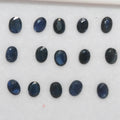 Lot de 15 saphirs bleus ovales à facettes de 3,5 x 3 mm.
