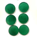 Lote de 6 cabujones de disco liso de ágata verde de 16 mm. (6 uds.).