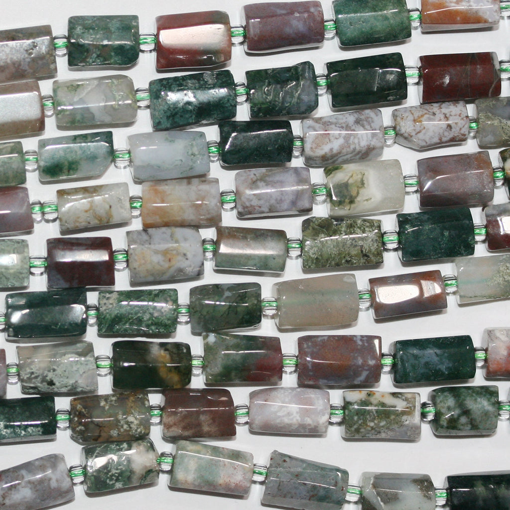 Cuentas de ágata india lisas de barril, 16", 12 x 6 mm. Aprox. - Hilo de 40 cm.