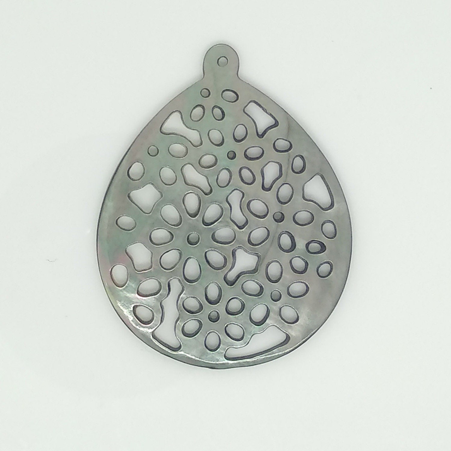 Colgante de gota de nácar (50 x 40 mm) - Colgantes de nácar natural y concha - Nácar