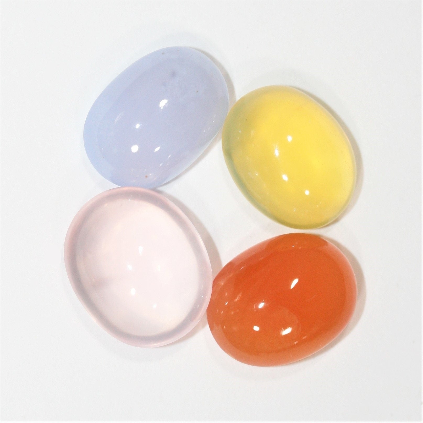 Multi Stone Smooth Oval Cabochons Lot 12x9.5mm. Approx.- 4 Pieces