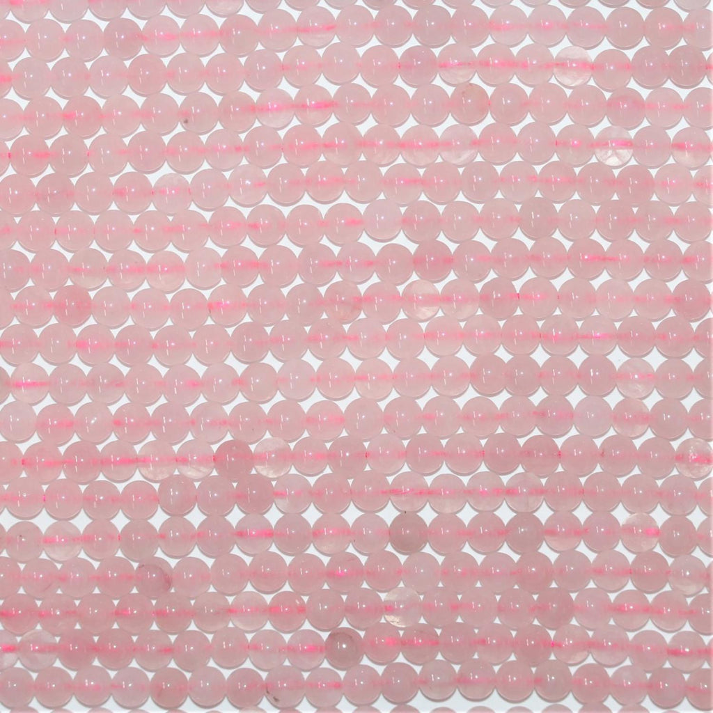 Perles rondes lisses en quartz rose St, 6 mm, 15 pouces (38 cm) - Fil de 39 cm