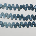 Perles ovales à facettes en opale bleue St 9" (7 x 5 mm) - Fil de 21 cm