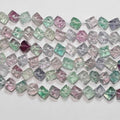 Cuentas cúbicas lisas de fluorita de 40 cm (16"), 4-5 mm (tira de 40 cm)