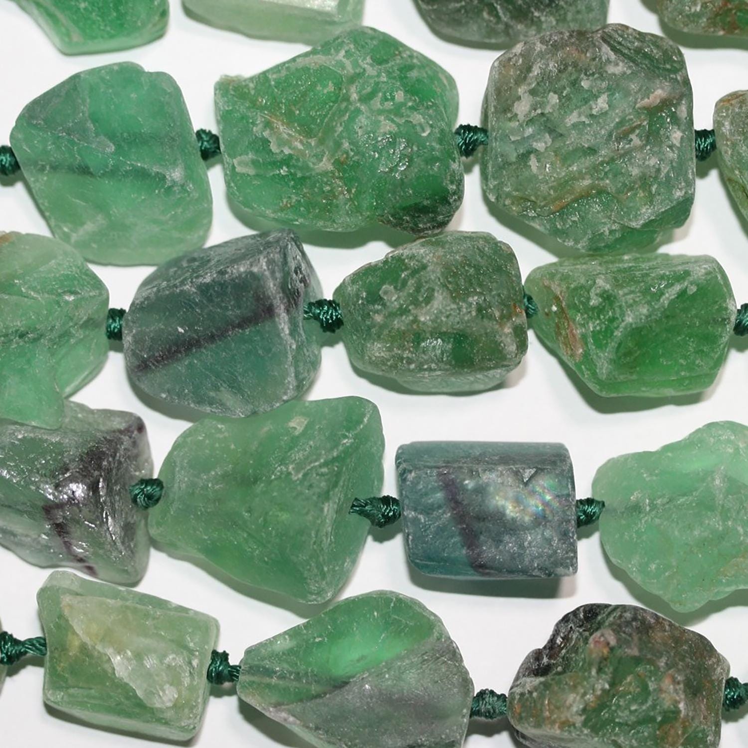 14" St Fluorite Unpolish Nugget Beads 20-25mm.Approx.-Strand 39cm