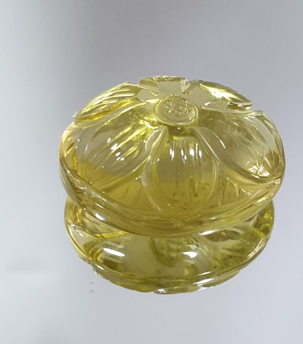 AAA One Of A kind Hand Carved Lemon Quartz Oval  Cabochon Stone Unique Carving 23.4x18.75mm 35.28ct Really Fancy Shape