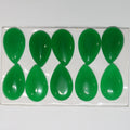 10Pcs Lot Green Dyed Jade Drop Cabochon ( 10 Pcs ) 26x16mm.
