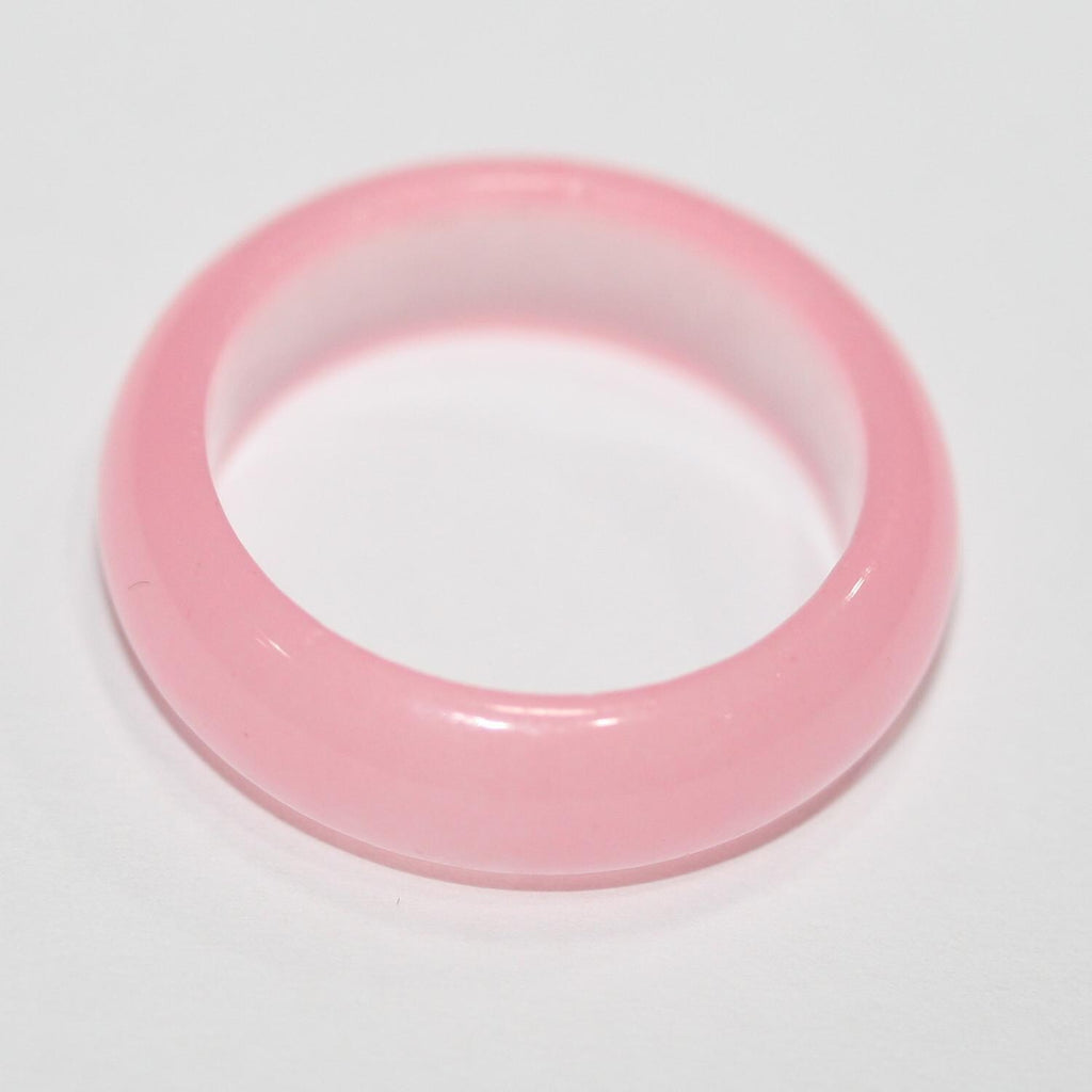 Colgante de aro liso de cuarzo rosa de 25 x 6 mm aprox.