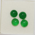 Lote de 4 cabujones redondos de jade verde (4 unidades) de 8 mm