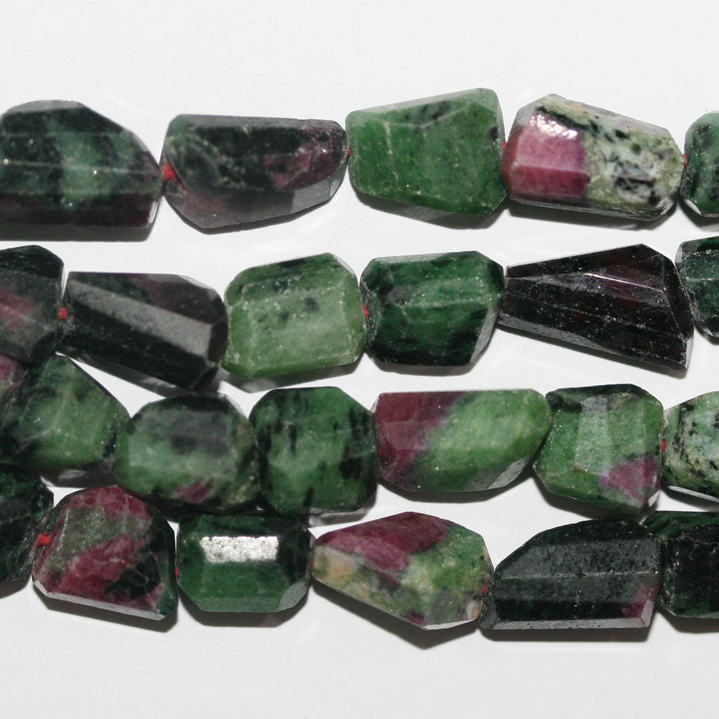 10" St  Ruby Zoisite Faceted Nugget Beads 10-12mm.Approx.-Strand 26cm.