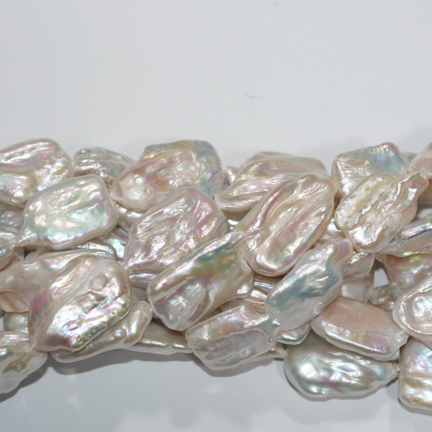 Perles baroques d'eau douce St 16" (environ 22 x 18 mm) - Collier de 40 cm - Perles naturelles à prix de gros