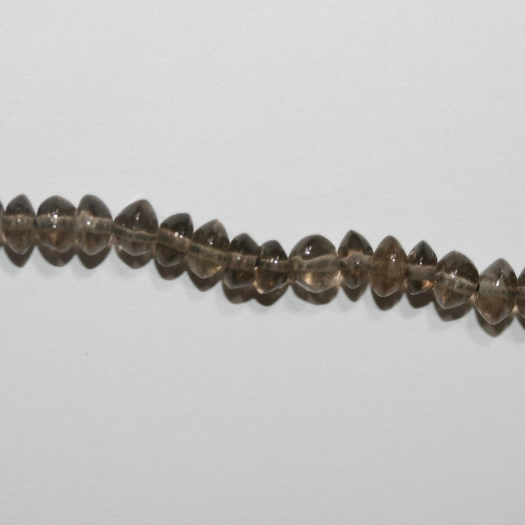 Perles rondelles lisses en quartz fumé St 14" (5 x 3 mm) - Fil de 38 cm