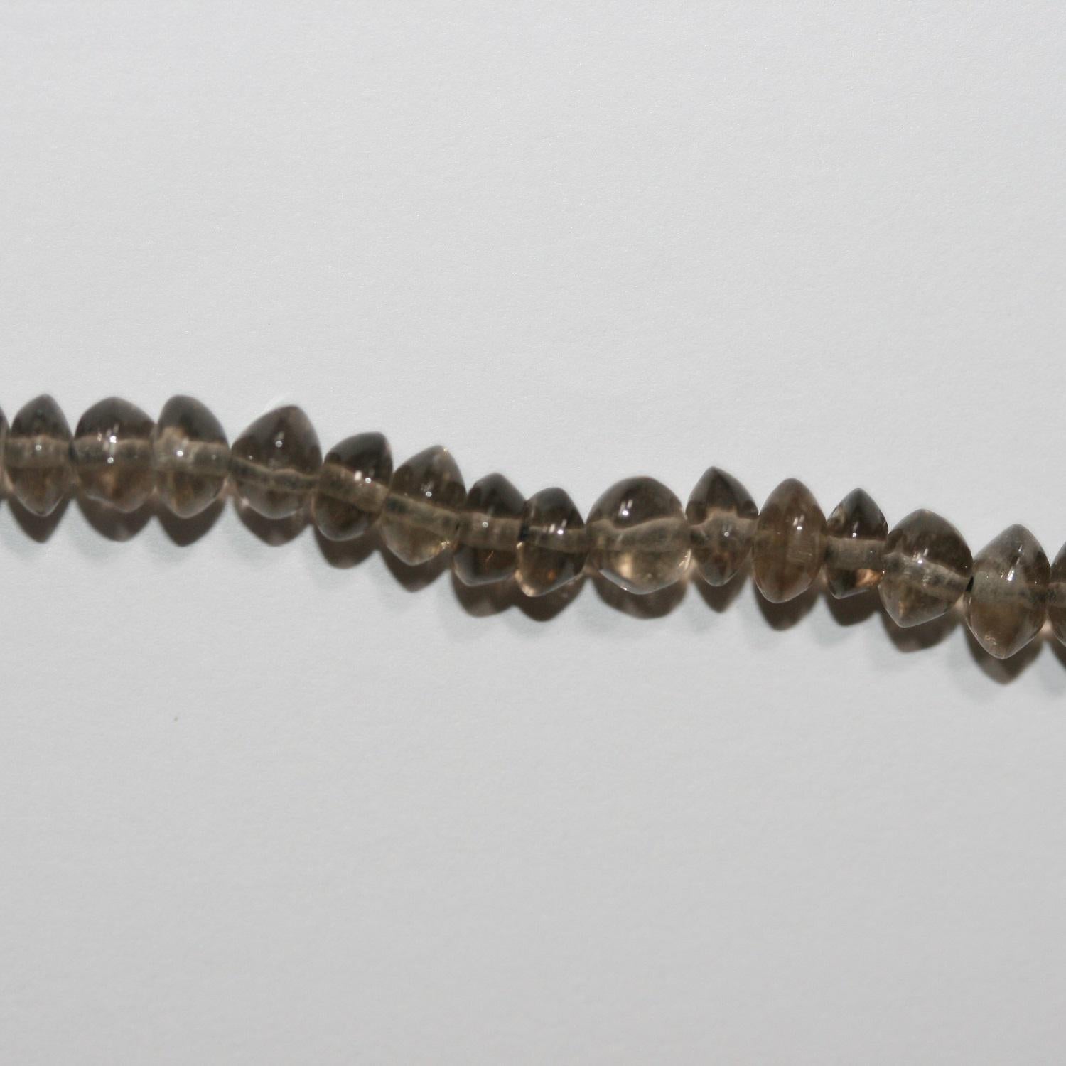 Perles rondelles lisses en quartz fumé St 14" (5 x 3 mm) - Fil de 38 cm