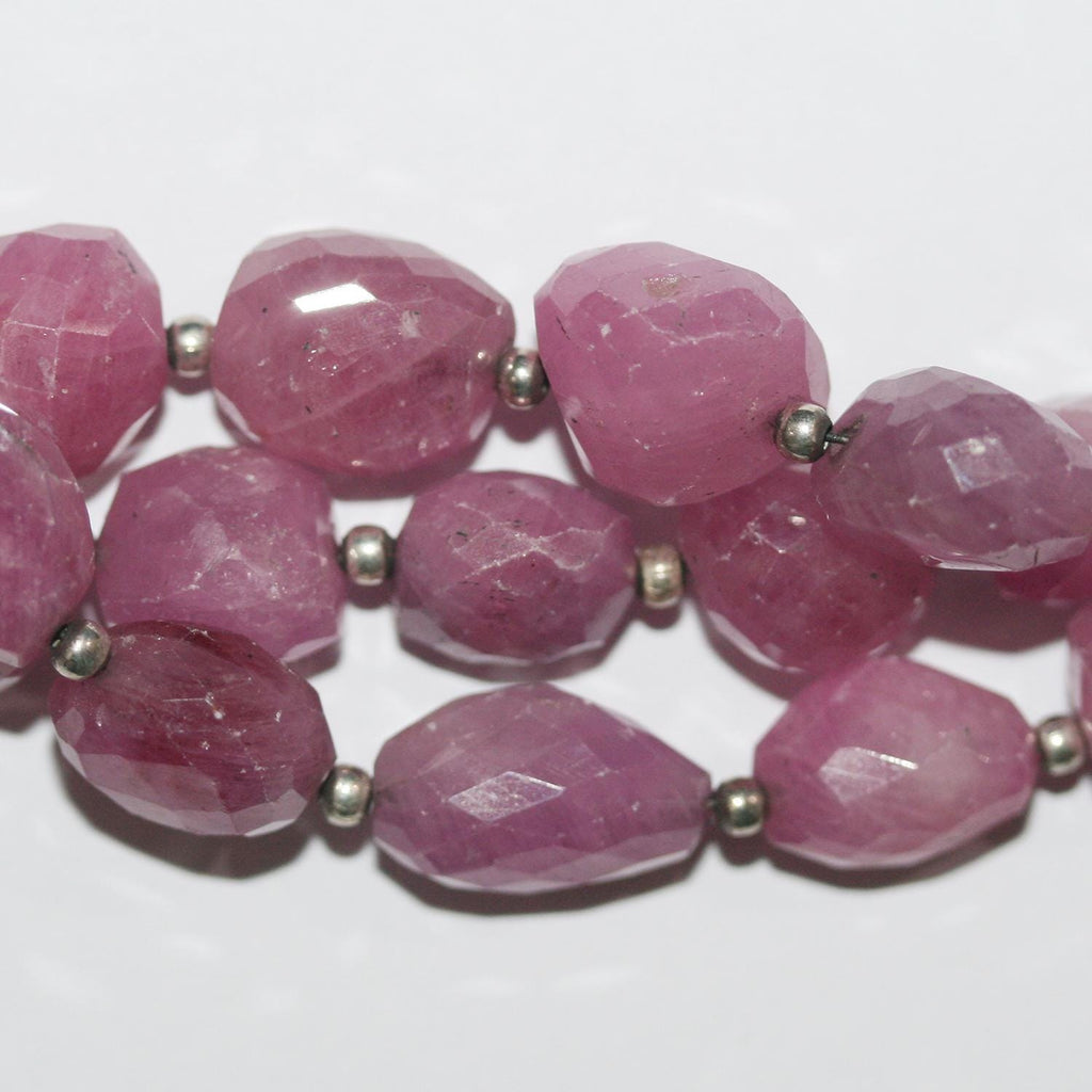 Cuentas facetadas de zafiro rosa de 8" (9-10 mm). Hilo de 21 cm aprox.