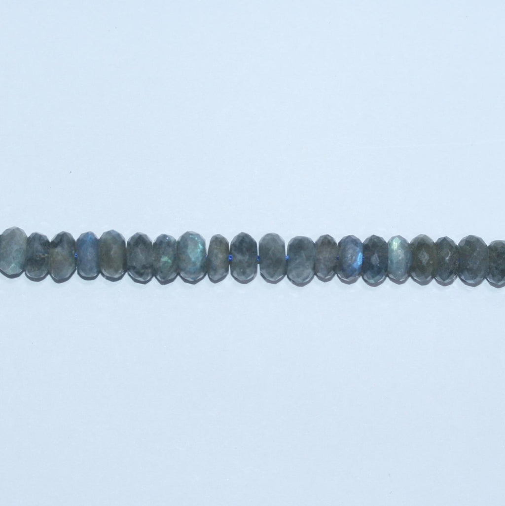 Perles rondelles à facettes en labradorite de Saint-Labrador, 15 pouces (8 x 4 mm) - Fil de 40 cm