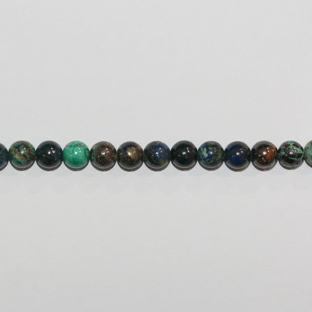 14" St Azurite Smooth Round Beads 8.5mm.-Strand 38cm.