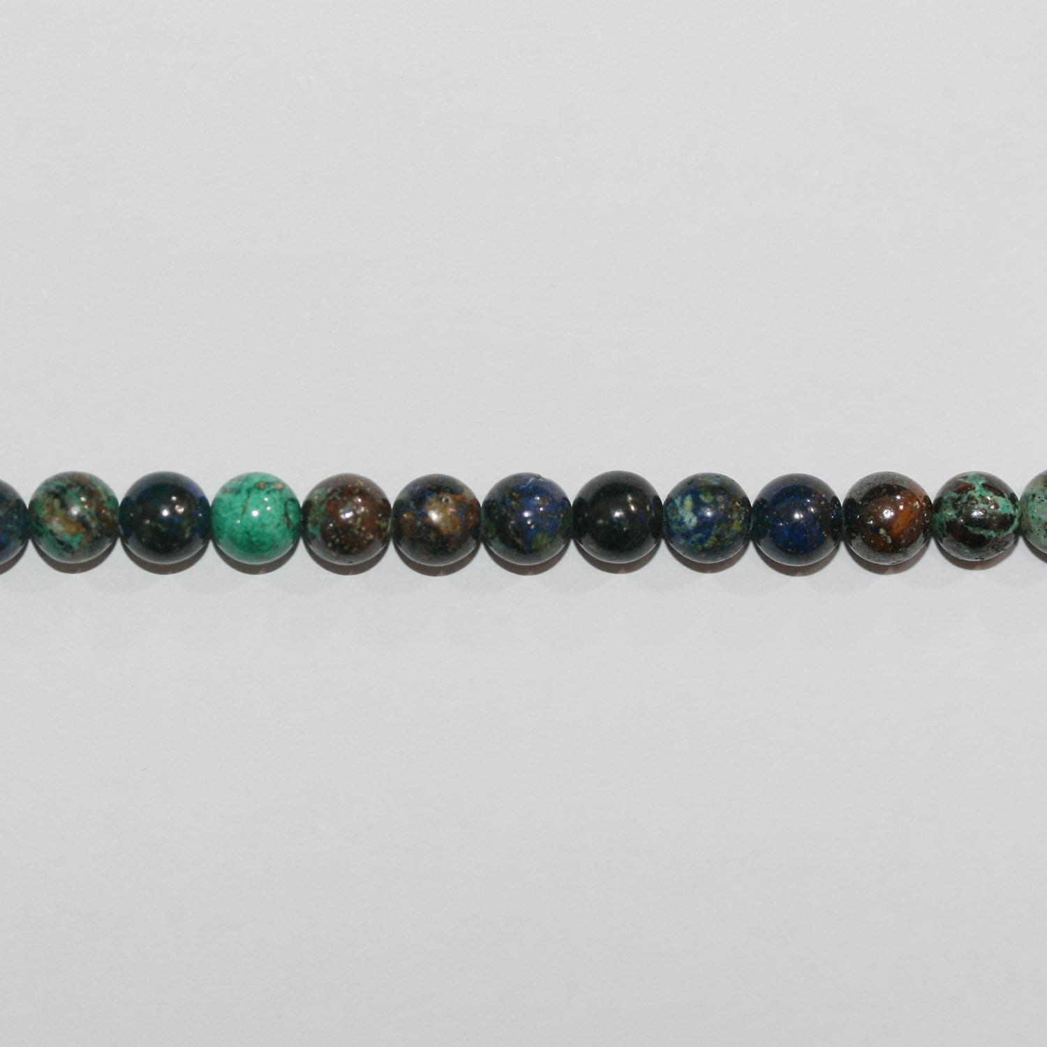 14" St Azurite Smooth Round Beads 8.5mm.-Strand 38cm.