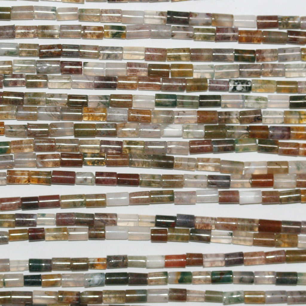 Perles tubulaires lisses en agate indienne St, 5 x 3 mm, 15 pouces (38 cm) - Fil de 39 cm