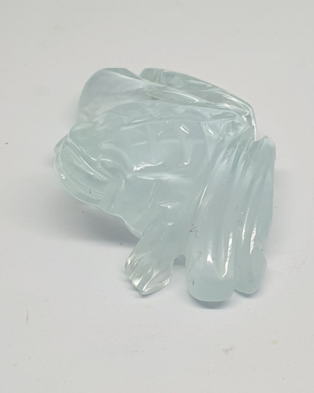 UNIQUE Carved Aquamarine Frog 24.4x18mm. One Of A kind Carving-Natural Stones-Healing Positive Power-One Of A Kind