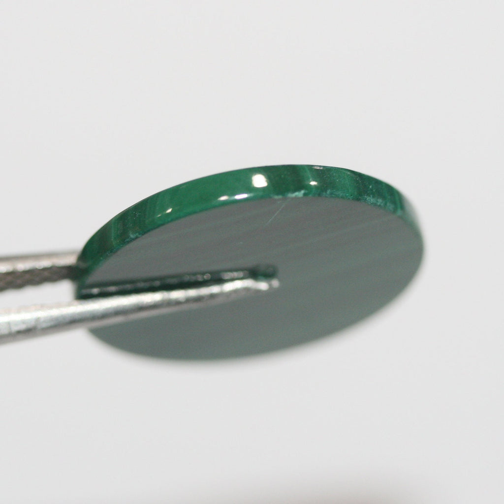 Lote de 2 discos planos redondos de malaquita de 20 mm (2 unidades). Malaquita genuina natural sin tratar.