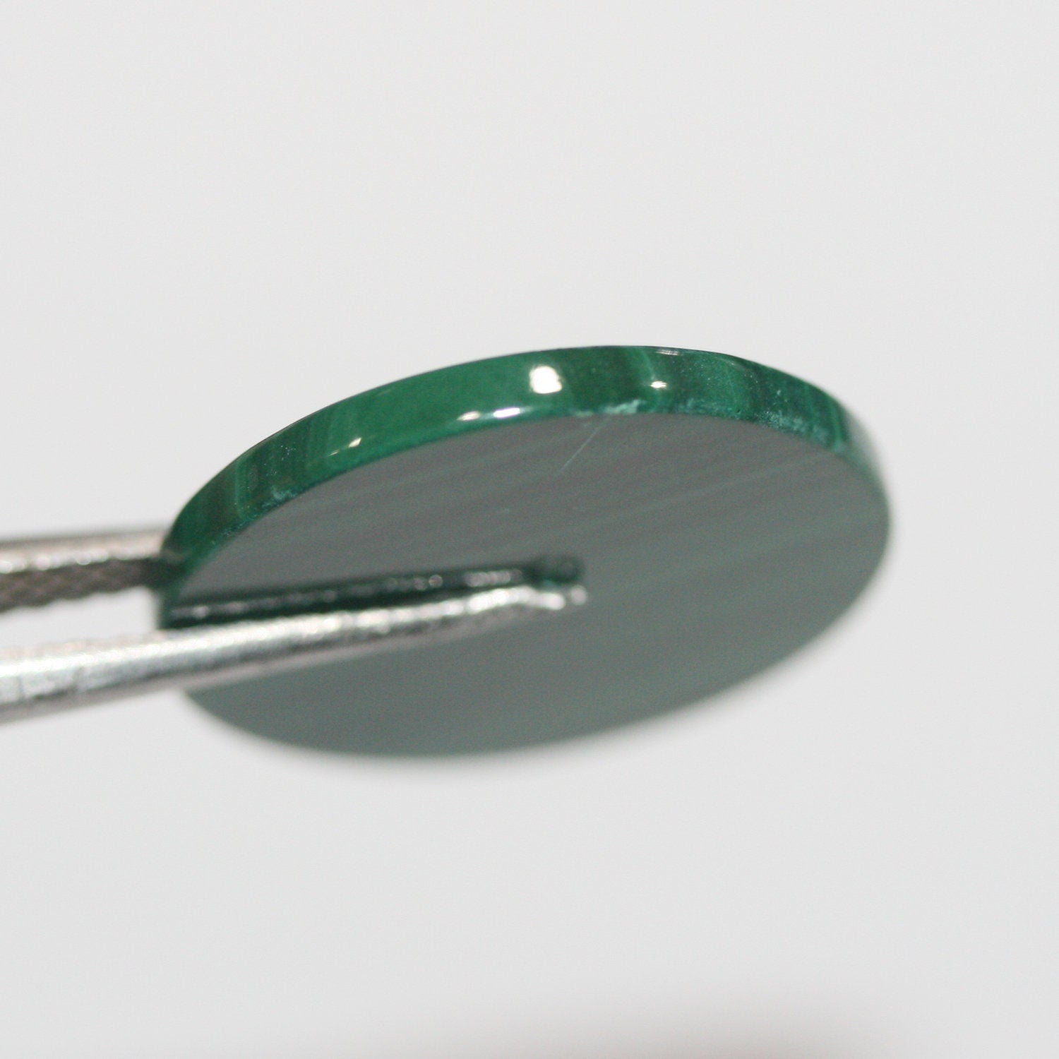 Lote de 2 discos planos redondos de malaquita de 20 mm (2 unidades). Malaquita genuina natural sin tratar.