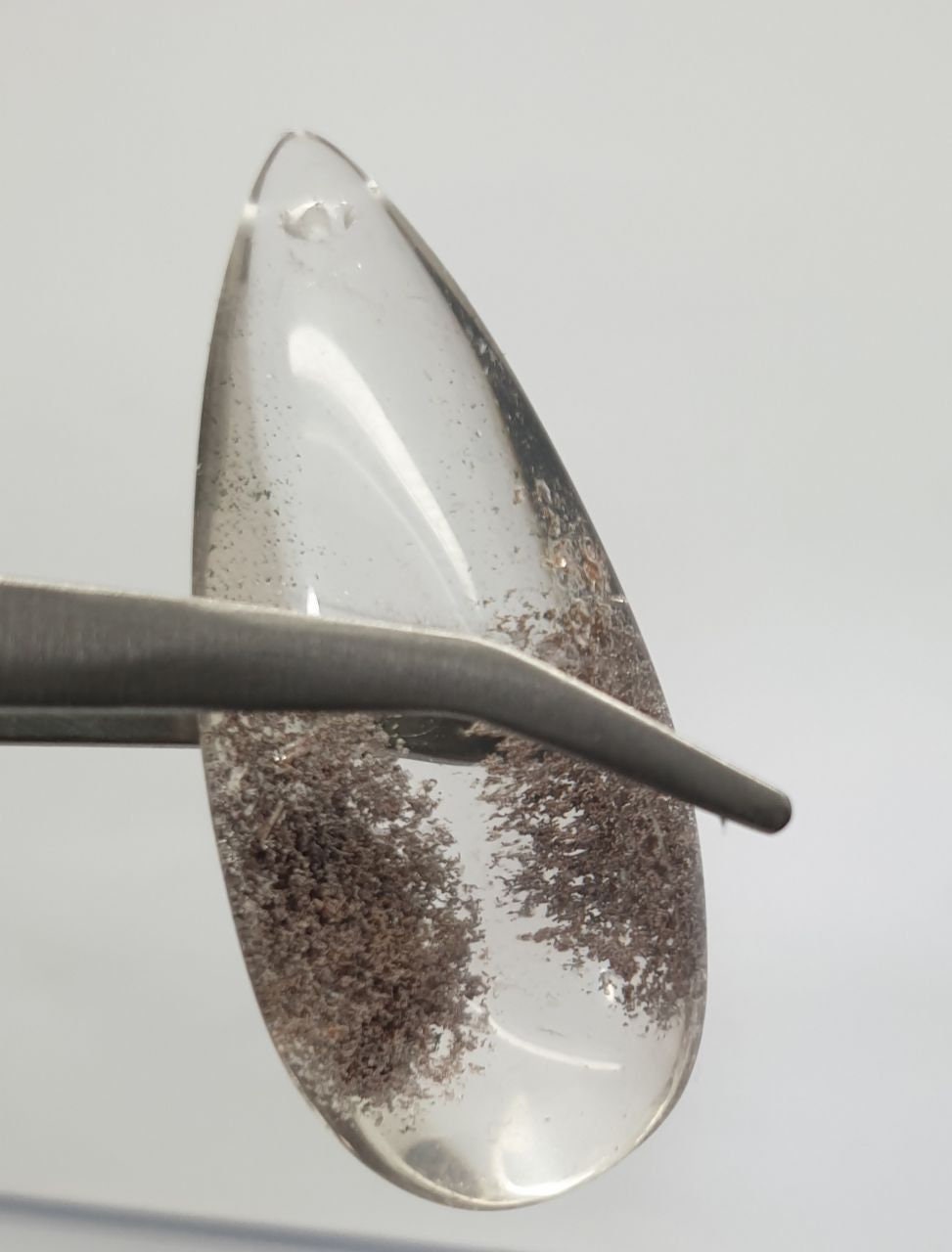 Pendentif en lodolite naturelle 49 x 21 mm, 15,07 g, avec trou pour pendentif - Pierre précieuse naturelle non traitée