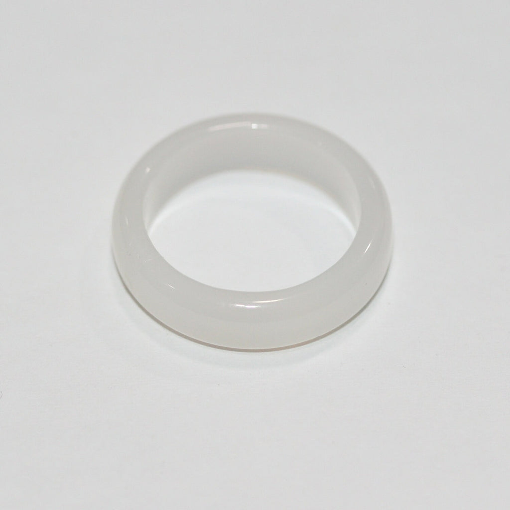 Colgante Aro Liso Ágata Blanca 24x6mm.