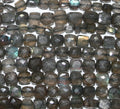 Perles cubiques à facettes en Labradorite de 9 pouces, 4-5 mm - Fil de 23 cm.
