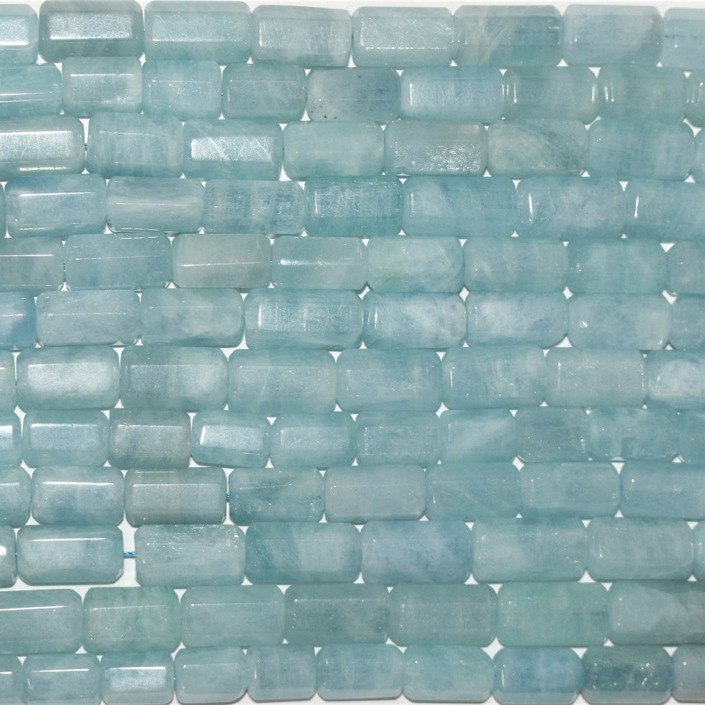 Cuentas de aguamarina lisas de 16" (17 x 10 mm). Longitud aproximada: 40 cm.