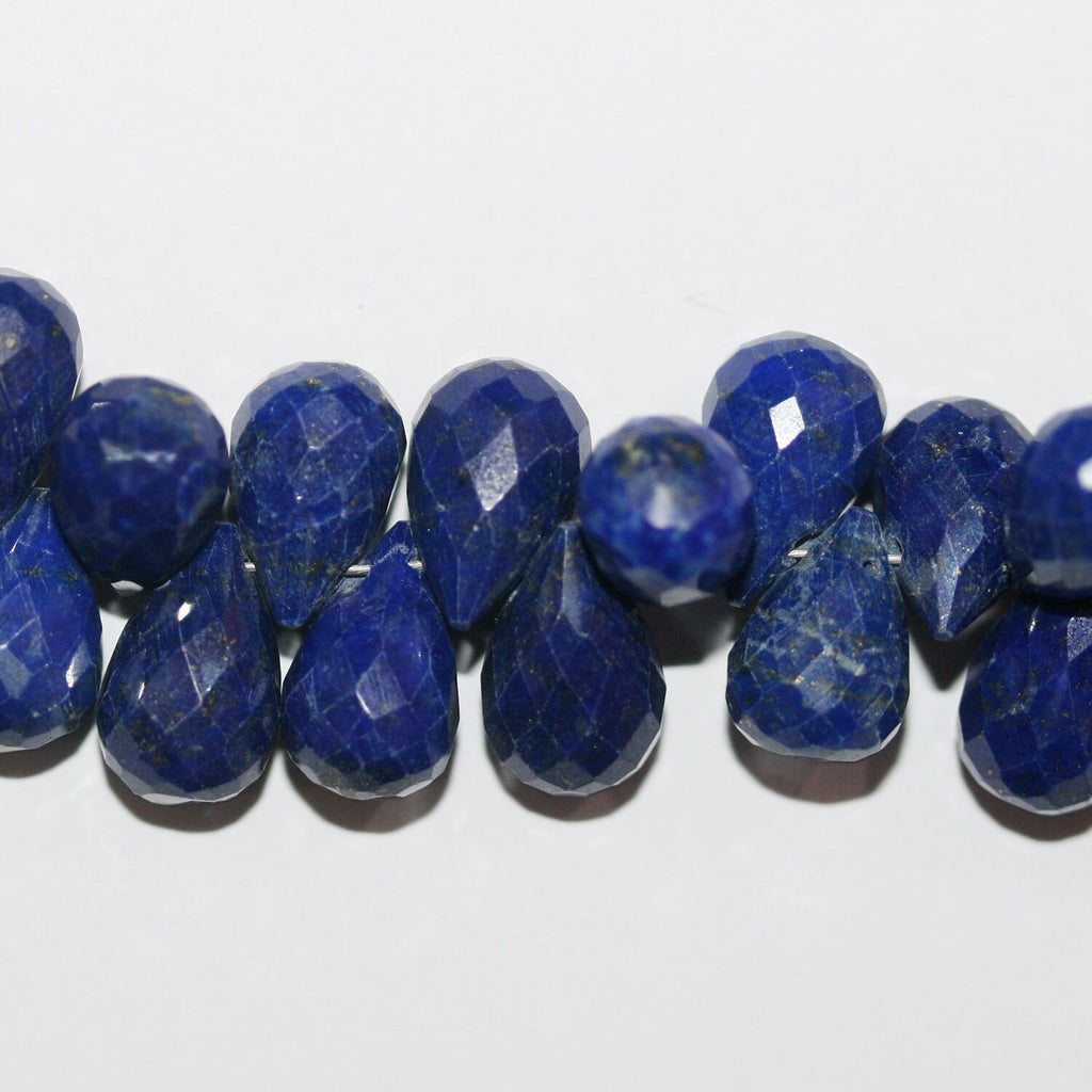 Perles en lapis-lazuli facettées de 20 cm (8 pouces), 10 x 7 mm. Longueur du fil : environ 21 cm.