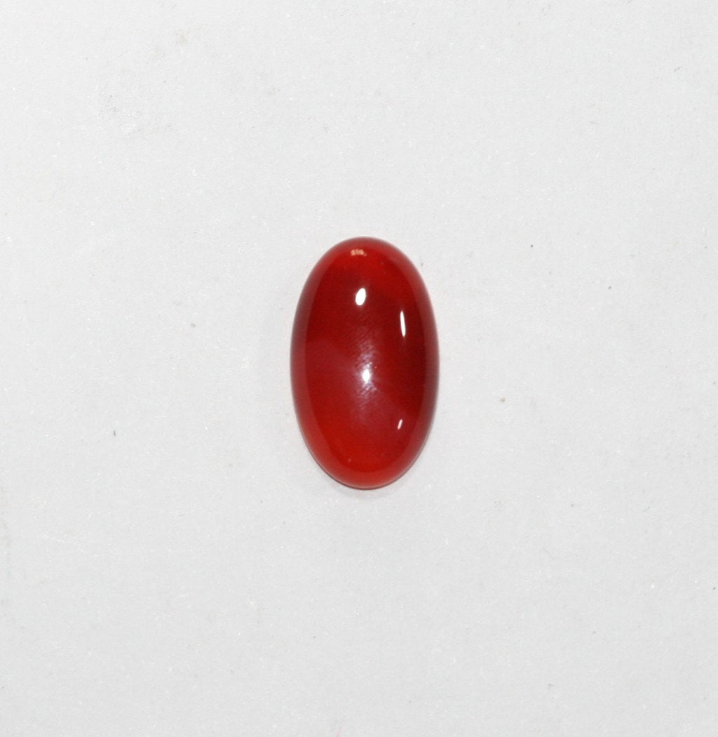 Lote de 4 cabujones ovalados lisos de ágata roja de 20 x 12 mm.