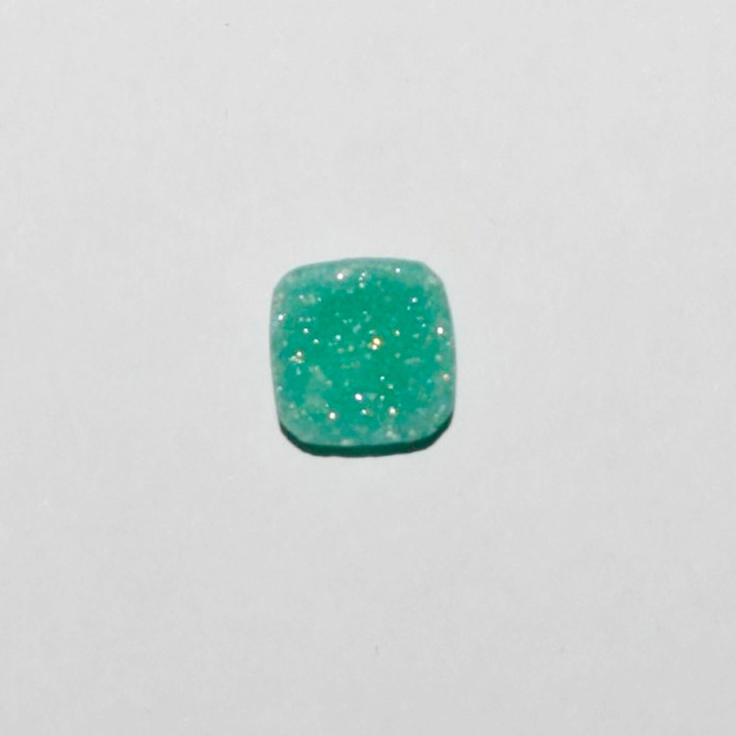 Lote de 6 cabujones cuadrados de ágata drusa verde (6 unidades) de 10 mm