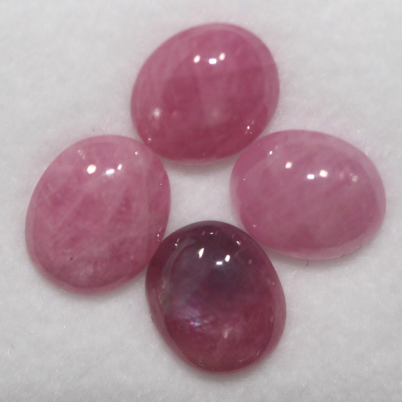 Pink Sapphire Lot Oval Cabochon 8x7mm-.Approx.(4pcs)