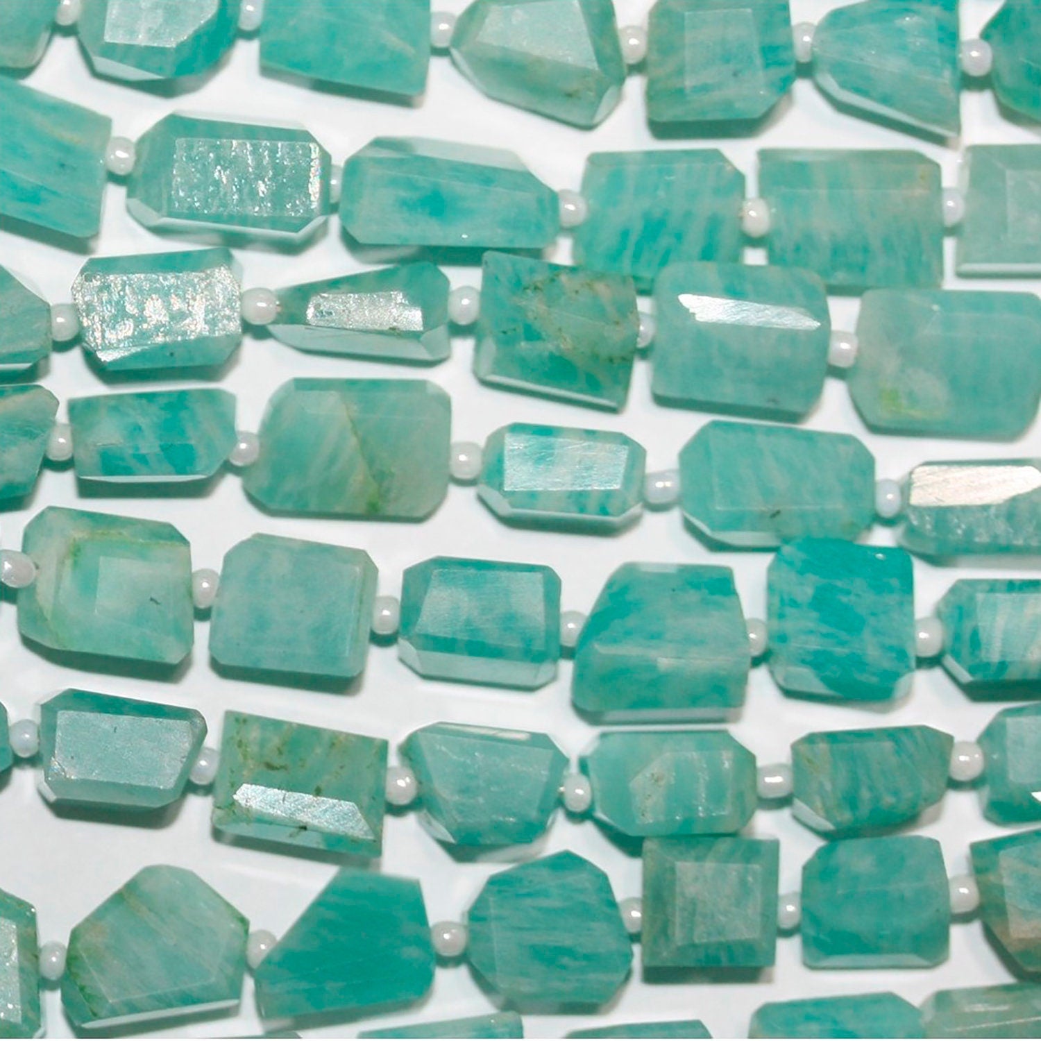 13" St Amazonite Faceted Nugget Beads 8-10mm.Approx.-Strand 35cm