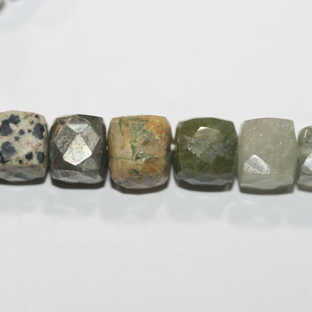 10" St Multi Stone Faceted Cube Beads 8-9mm. Approx. -Strand 23cm.-Item.15063
