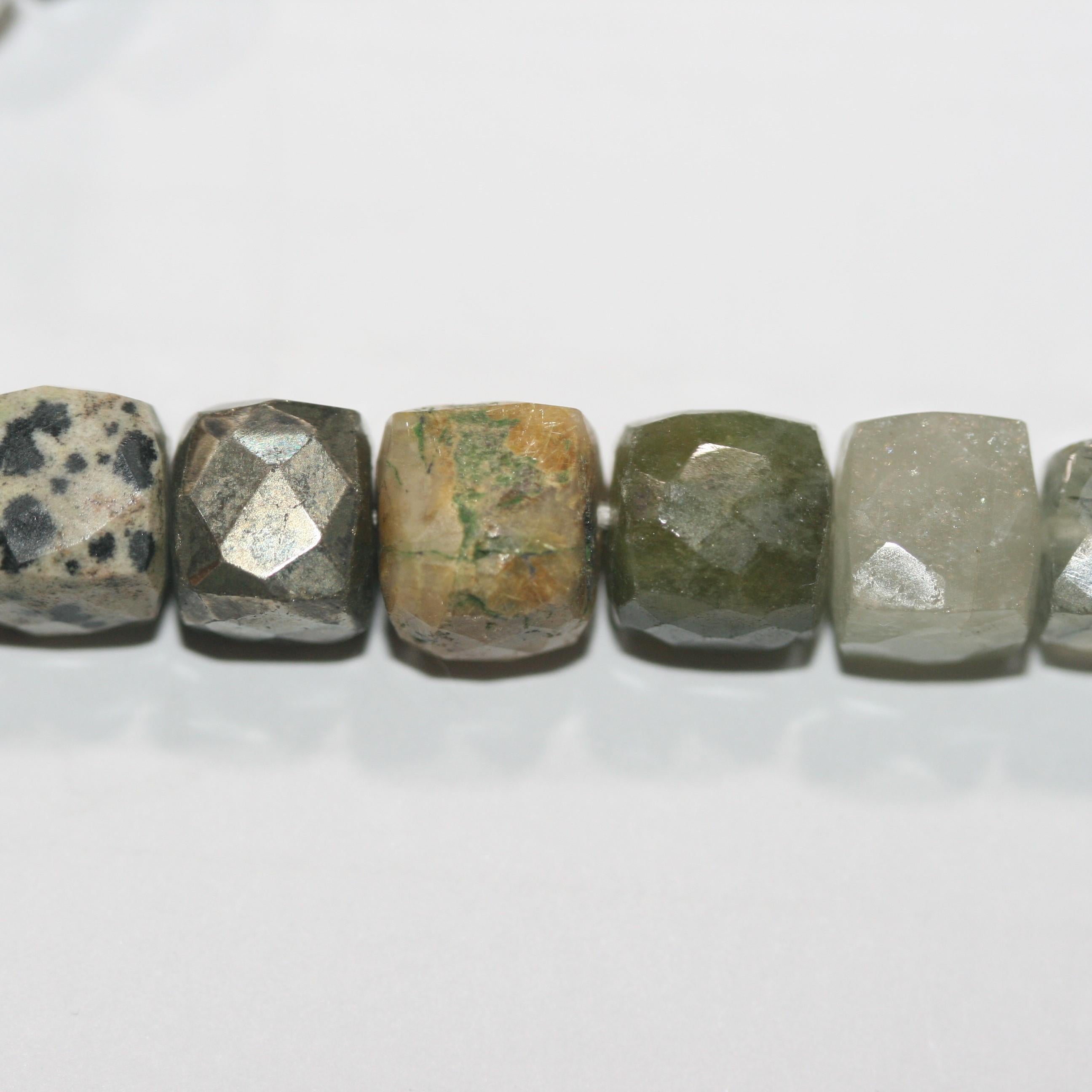 10" St Multi Stone Faceted Cube Beads 8-9mm. Approx. -Strand 23cm.-Item.15063