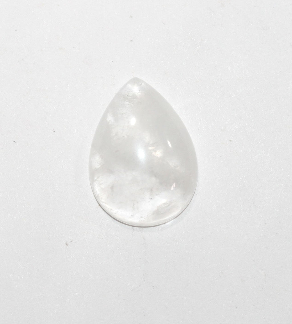 Lote de 4 cabujones de cuarzo cristal de roca lisos de 25 x 18 mm. (4 piezas).