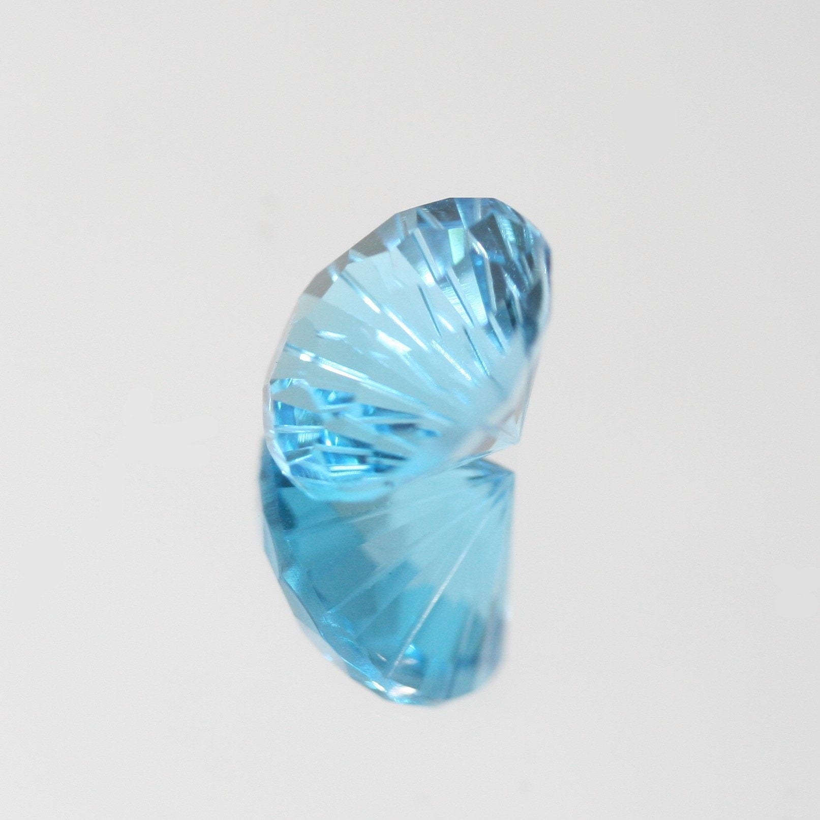 AAA One Of A kind Faceted Carved Round Swiss Topaz  11.5mm. (7.63ct.) - Stone Unique Carving - Really Fancy Shape