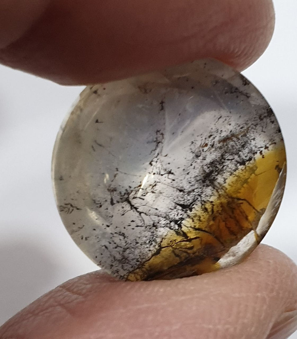 Dendritic Quartz Smooth Round  With Culet Cabochon 18mm.-(15.11ct) Healing Power Stones