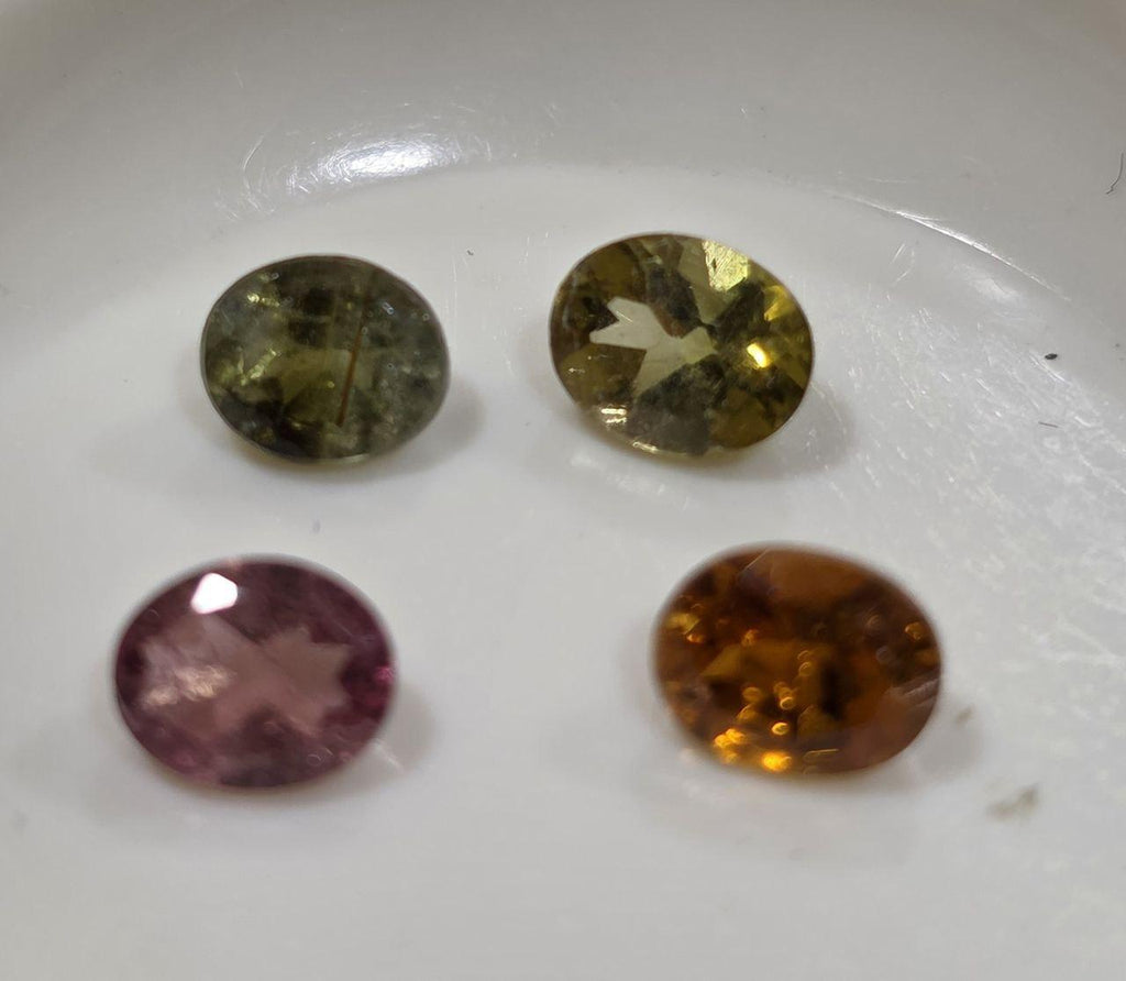 Lote de turmalina rubelita verde rosa multi, 5 x 4 mm, piedra preciosa redonda ovalada