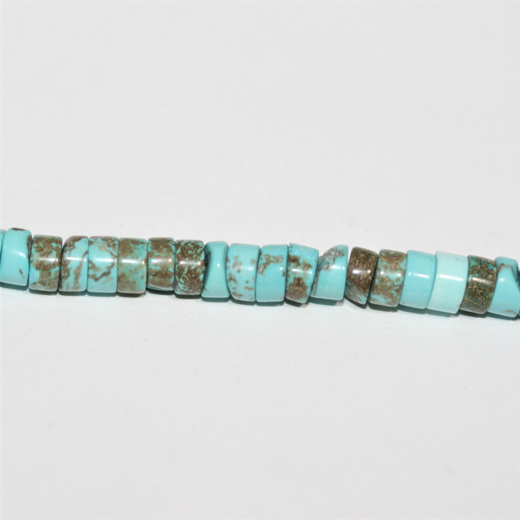 Perles rondelles lisses en turquoise St. de 15 pouces, 6 x 3 mm. - Brin de 38 cm.