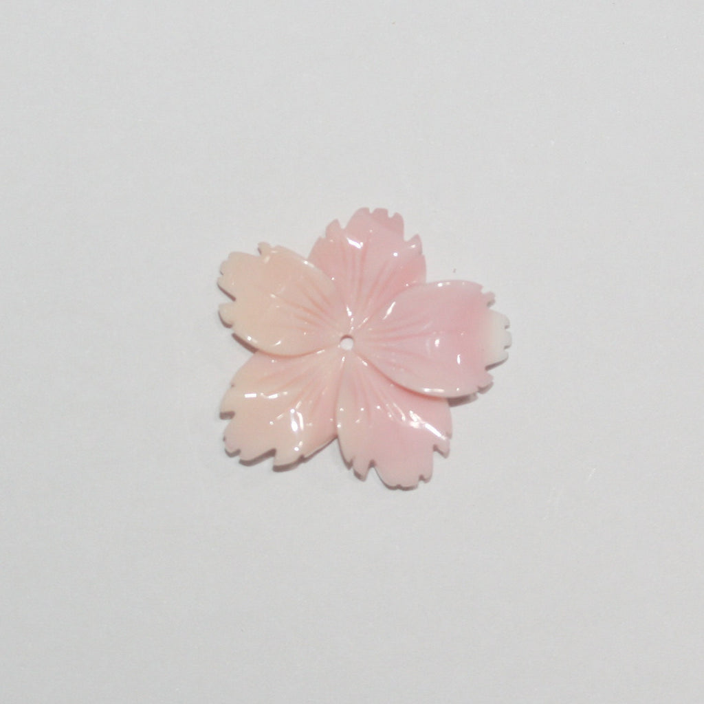 Colgante de hoja de concha rosa natural de 25 mm aprox.