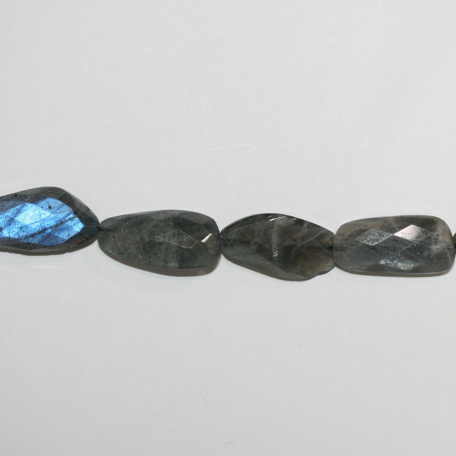 14" St Labradorite Faceted Nugget Beads 19x12mm. Approx.- Strand 37cm