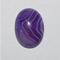 Lote de 4 cabujones ovalados de ágata rayada morada (4 unidades) de 20 x 15 mm
