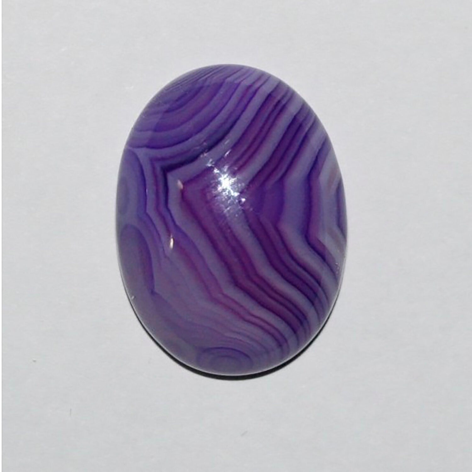 Lote de 4 cabujones ovalados de ágata rayada morada (4 unidades) de 20 x 15 mm