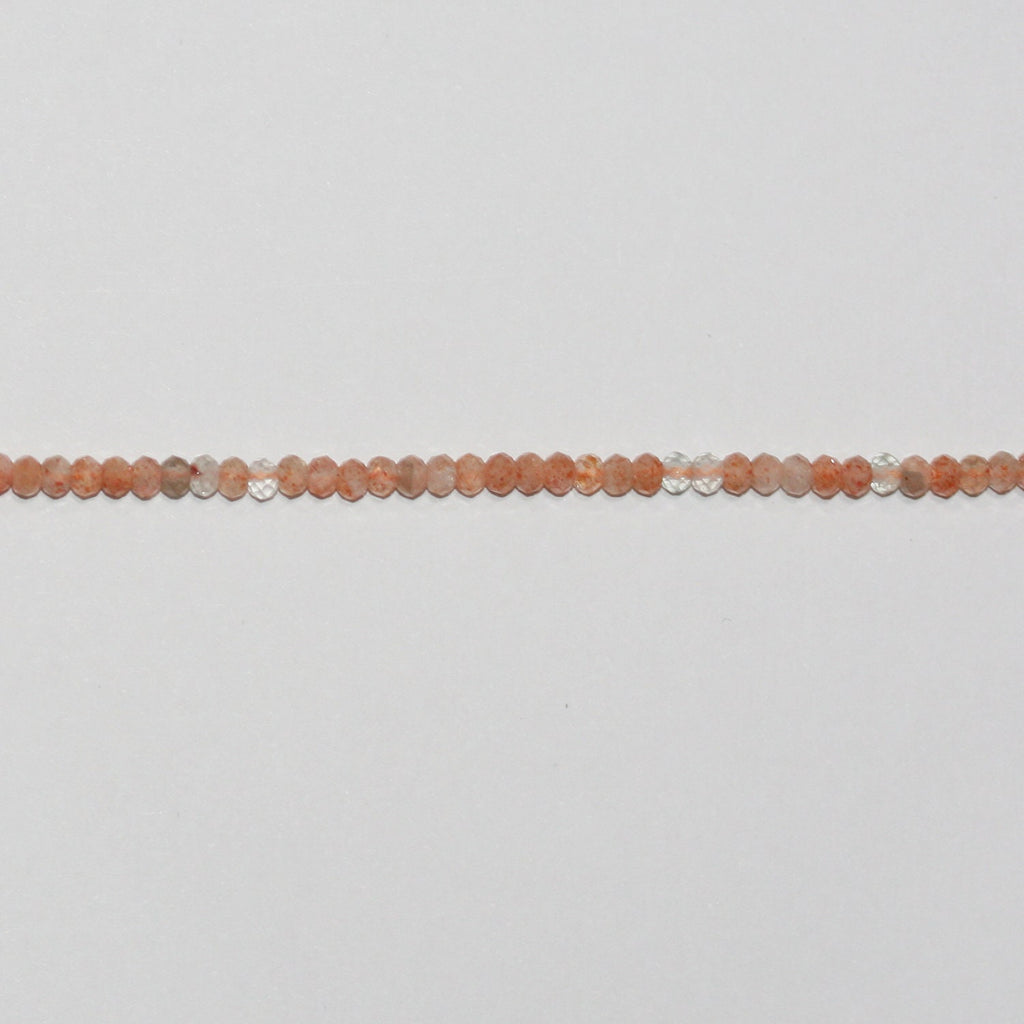Perles rondelles à facettes en pierre de soleil St 15" 3x2mm.-Rig 39cm.